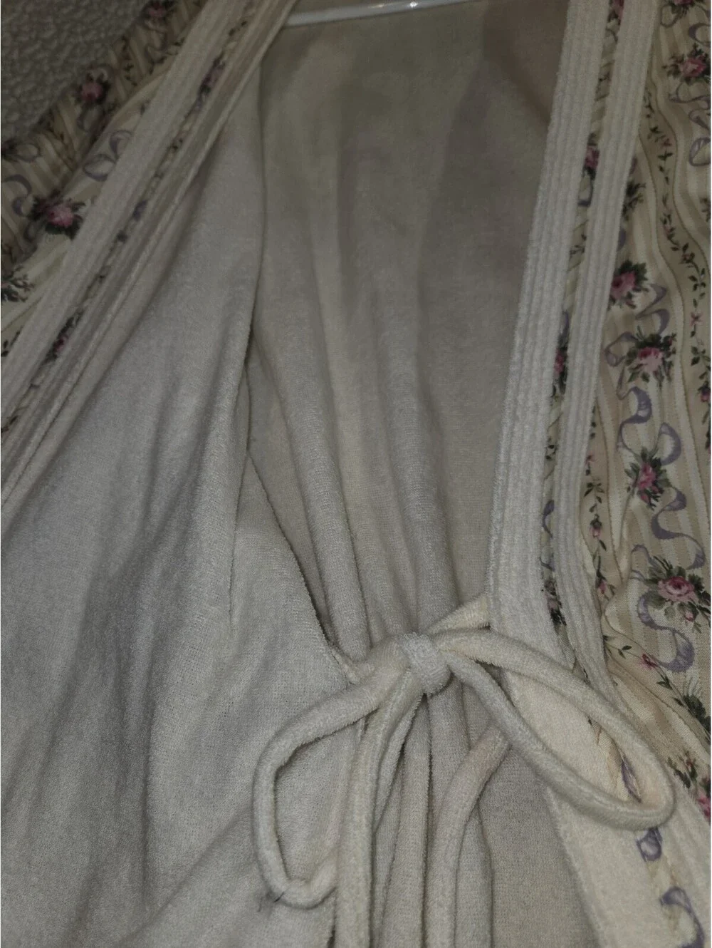 Cachet Vtg Dressing Gown NWT Floral Terry Inside Cosy Sz L Cottage Feminine